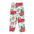 thumbnail image 5 of Xecao Watercolor Red Truck And Fir Tree Women's Straight Lounge Pajama Pants: The Epitome of Relaxed Sleepwear, 5 of 9