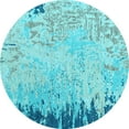 thumbnail image 1 of Ahgly Company Indoor Round Abstract Light Blue Modern Area Rugs, 3' Round, 1 of 4