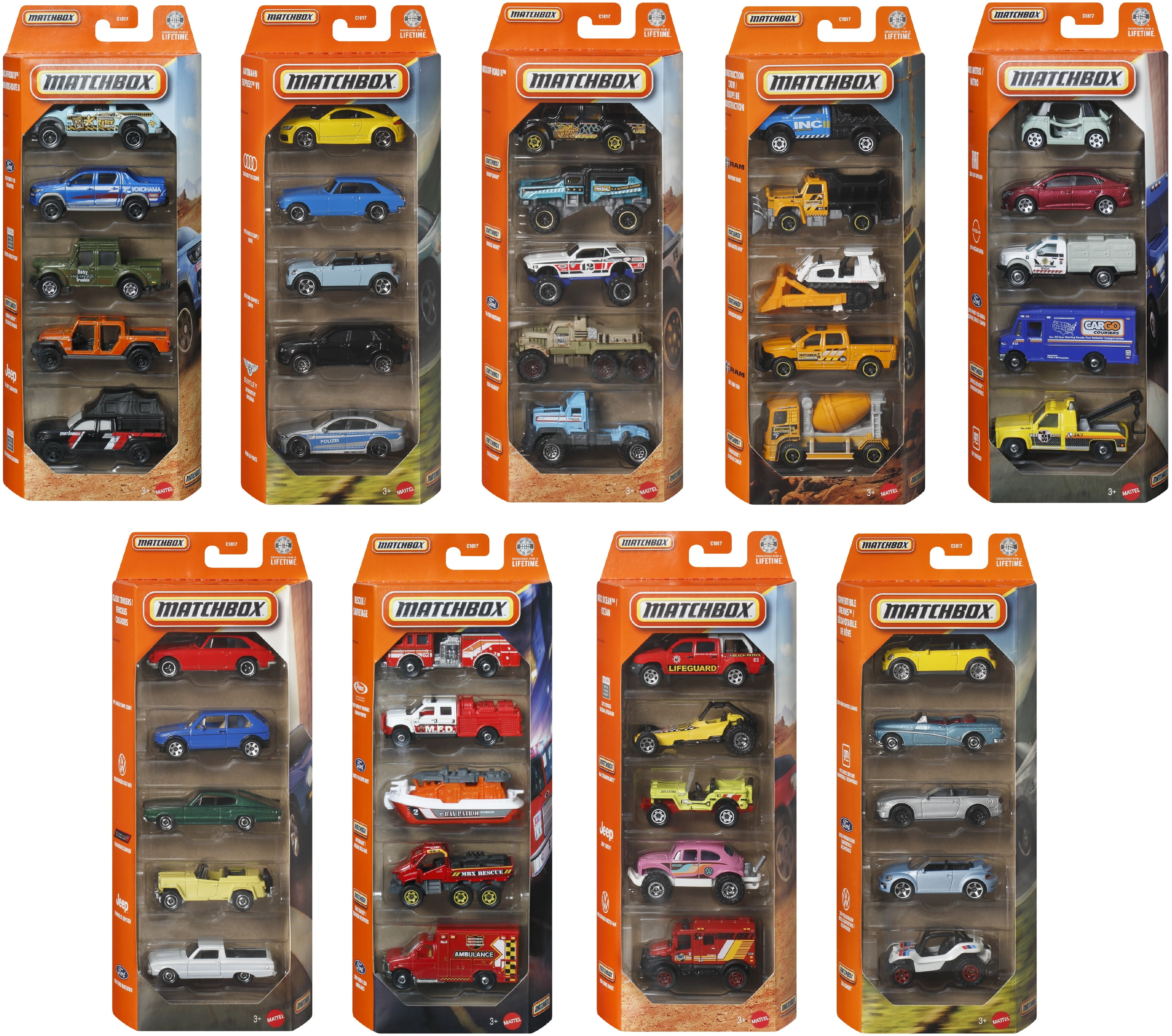 Mattel MTTDNK70 Matchbox Power Grab, Assorted Toys - 48 Piece