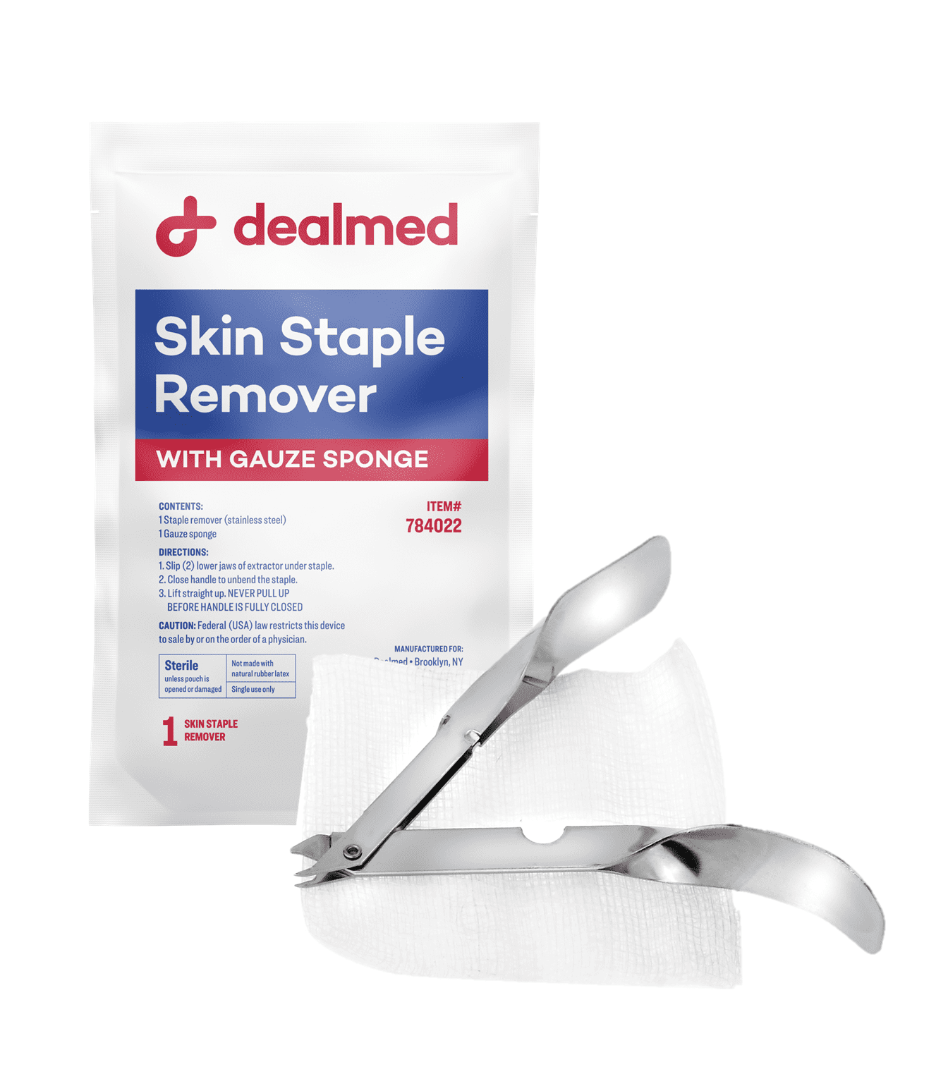 Dealmed Sterile Staple Removal Kit with Staple Remover and Gauze Sponge,  Single-Use, 1 Kit - Walmart.com