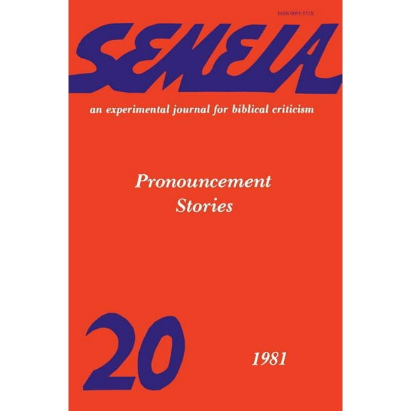 Semeia 20: Pronouncement Stories (Paperback)