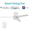 thumbnail image 3 of Trifecte 52" 3 Blades Flush Mount Smart White Ceiling Fan with Wall Control, Light Kit, 3 of 8