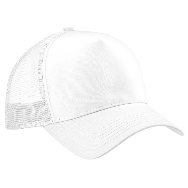 Beechfield - Gorra/Visera hombre/chico Media tejido de abeja transpirable (Paquete de 2) (Blanco/Blanco)