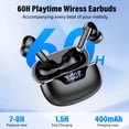 thumbnail image 5 of Wireless Earbuds Bluetooth 5.4 Headphones, Deep Bass Loud Clear Sound with Noise Cancelling Mic, LED Display 60H Playing Time in-Ear Headphones with Wireless Charging Case for iPhone Android, Black, 5 of 8