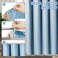 thumbnail image 3 of Dznils Waffle Shower Curtain with Hooks, Thick Weighted Fabric Bathroom Curtain, Moonlight Blue, 72" x 72", 3 of 8
