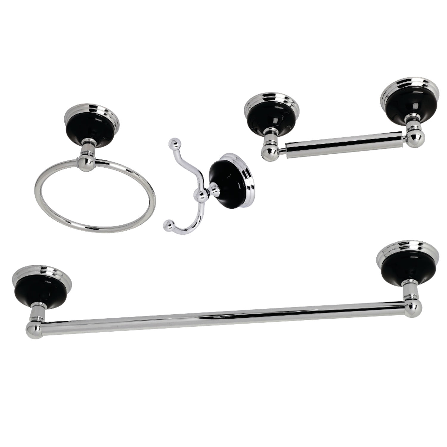 Kingston Brass BAK9112478C Water Onyx 4Piece Bathroom Accessory Set