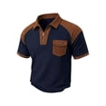 thumbnail image 4 of XAOFW Performance Zipper Pocket Polo Shirts For Man Athletic Knit Casual Sport Short Sleeve Patchwork Shirt Comfortable Tops XXXL, 4 of 4