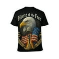 thumbnail image 2 of Men’s USA Flag Bald Eagle Graphic T-Shirt, All-Over Print Style, Stretch Polyester Spandex Tee, Short Sleeve Crewneck, S-4XL, 2 of 7