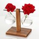thumbnail image 2 of Terrario de bulbos de cristal para plantas, jarrón transparente, macetas retro con soporte de madera Style2, 2 of 6