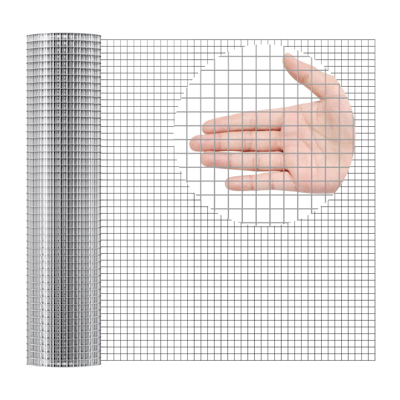 (Weiyi-EC)-- Hardware Cloth, 1'2 Inch 24in X 25 Ft 19 Gauge, Hot Dipped Galvanized Wire Mesh Roll, Chicken Wire Fencing, Wire Mesh For Rabbit Cages, Garden, Small Rodents **--（ 87['lj）