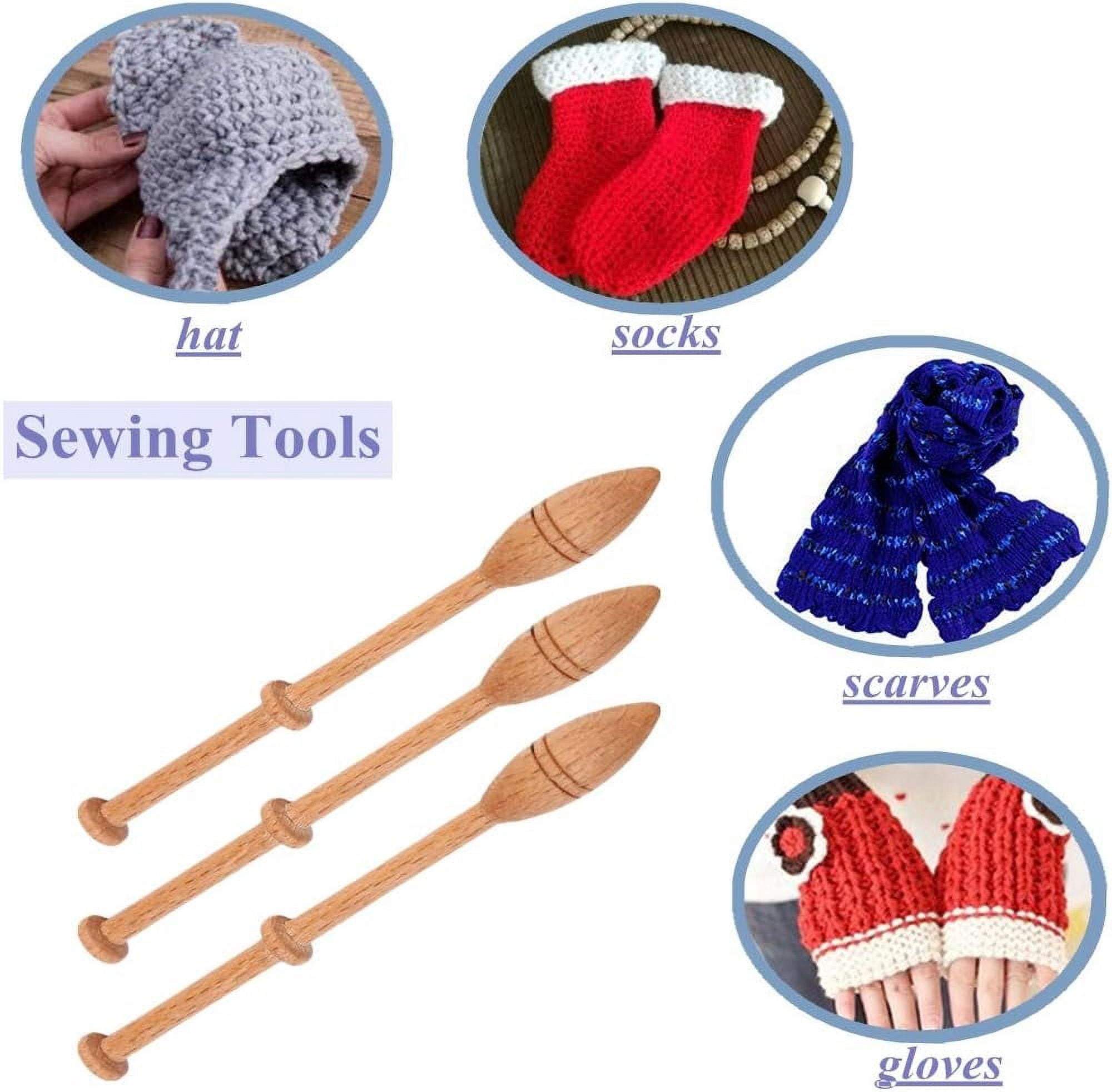 ABCISI Lace Bobbin Hardwood, 12pcs 4.3in Practical DIY Beech Lace Bobbin Sewing Tools, Durable Lace Robbin Weaving Tools for Hand-knitting DIY Tools, Like Sweater, Hats, Scarves, Gloves, Socks, Shoes