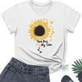 thumbnail image 5 of Womens Summer Graphic Tee Shirts Daisy Printed Short Sleeve Shirts Pullover Sweater Blouses Loose Fitted Tunics Tops Comfort Casual Tops Beach Holiday Blouses Trendy 2025 Summer, 5 of 5