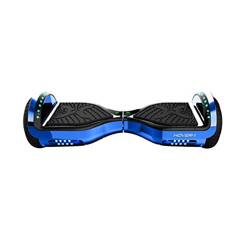 Hover-1 Chrome Electric Hoverboard | 6MPH Top Speed, 6 Mile Range, 4.5HR Full-Charge, Built-In Bluetooth Speaker, Rider Modes: Beginner to Expert, Blue