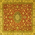 thumbnail image 1 of Ahgly Company Indoor Square Medallion Yellow Traditional Area Rugs, 8' Square, 1 of 4