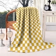 thumbnail image 2 of Yellow and White Checkerboard Pattern Blanket,Comfortable Soft Lamb Wool Throw Blanket,All Season,Warm Lightweight Blankets for Sofa Bed Couch Living Room Chair,40"x50", 2 of 4