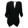 thumbnail image 2 of eVogues Plus Size Wide Scoop Neck Open Back Top Black, 2 of 3