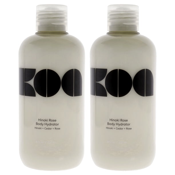 Hidratante corporal Hinoki Rose de KOA para unisex - Hidratante de 8 oz - Paquete de 2