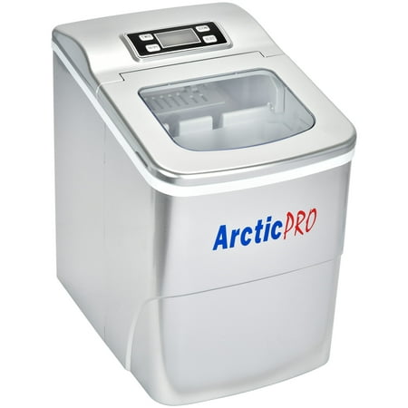 Arctic-Pro Portable Digital Quick Ice Maker Machine, Silver, Makes 2 Ice