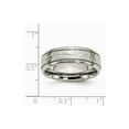 thumbnail image 6 of Solid Titanium 7mm Grooved Edge Hammered and Wedding Band Ring Comfort-Fit Size 8, 6 of 7