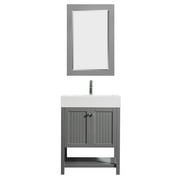 Pavia 28” Single Vanity in Grey with Acrylic under-mount Sink with Mirror