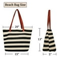 thumbnail image 2 of Yorcoten Large Women Straw Beach Bag , Waterproof Sandproof Handmade Woven Stripe Tote Bags Stitchwork with Zipper for Travel Vacation Picnic Summer Pool Essentials Shoulder Crossbody Handbag Gifts, 2 of 6