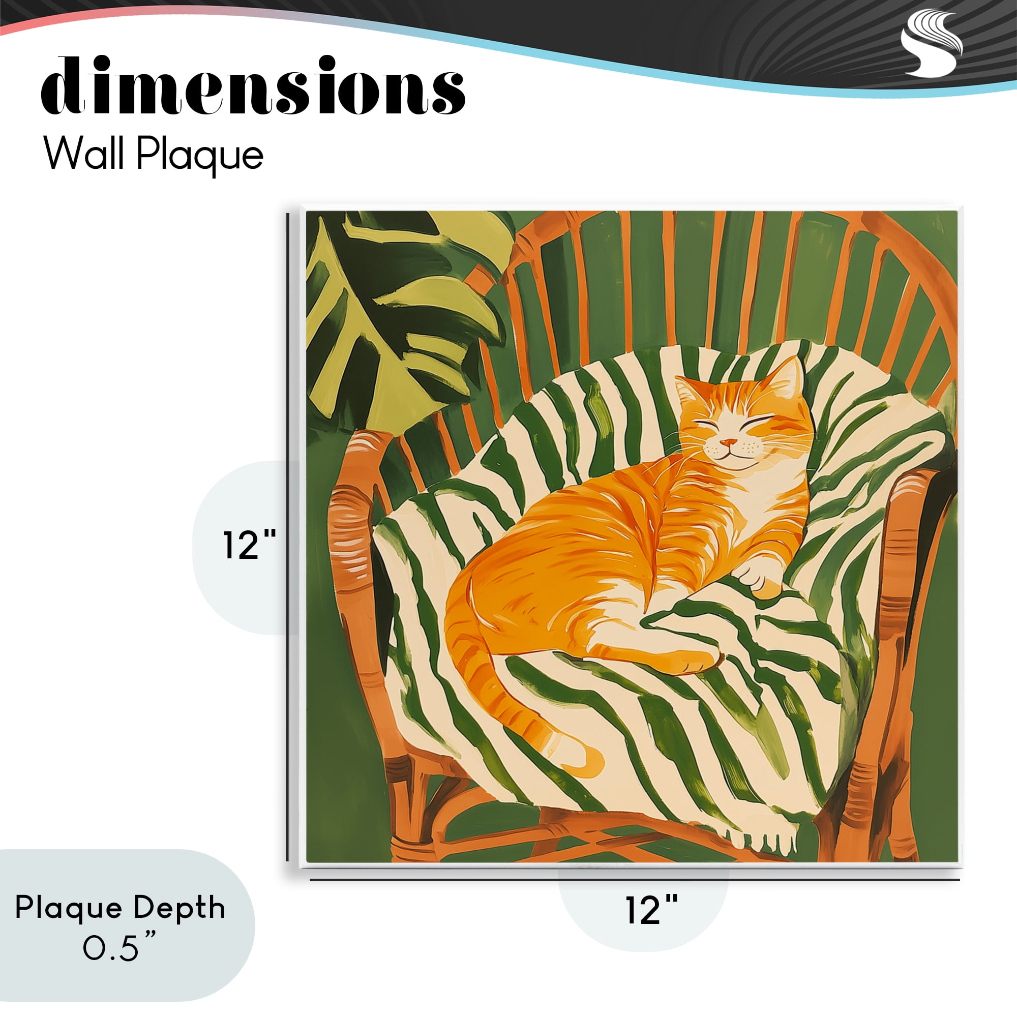 Stupell Industries Orange Cat in Rattan Chair Wall Plaque Art, design by Walker Noble