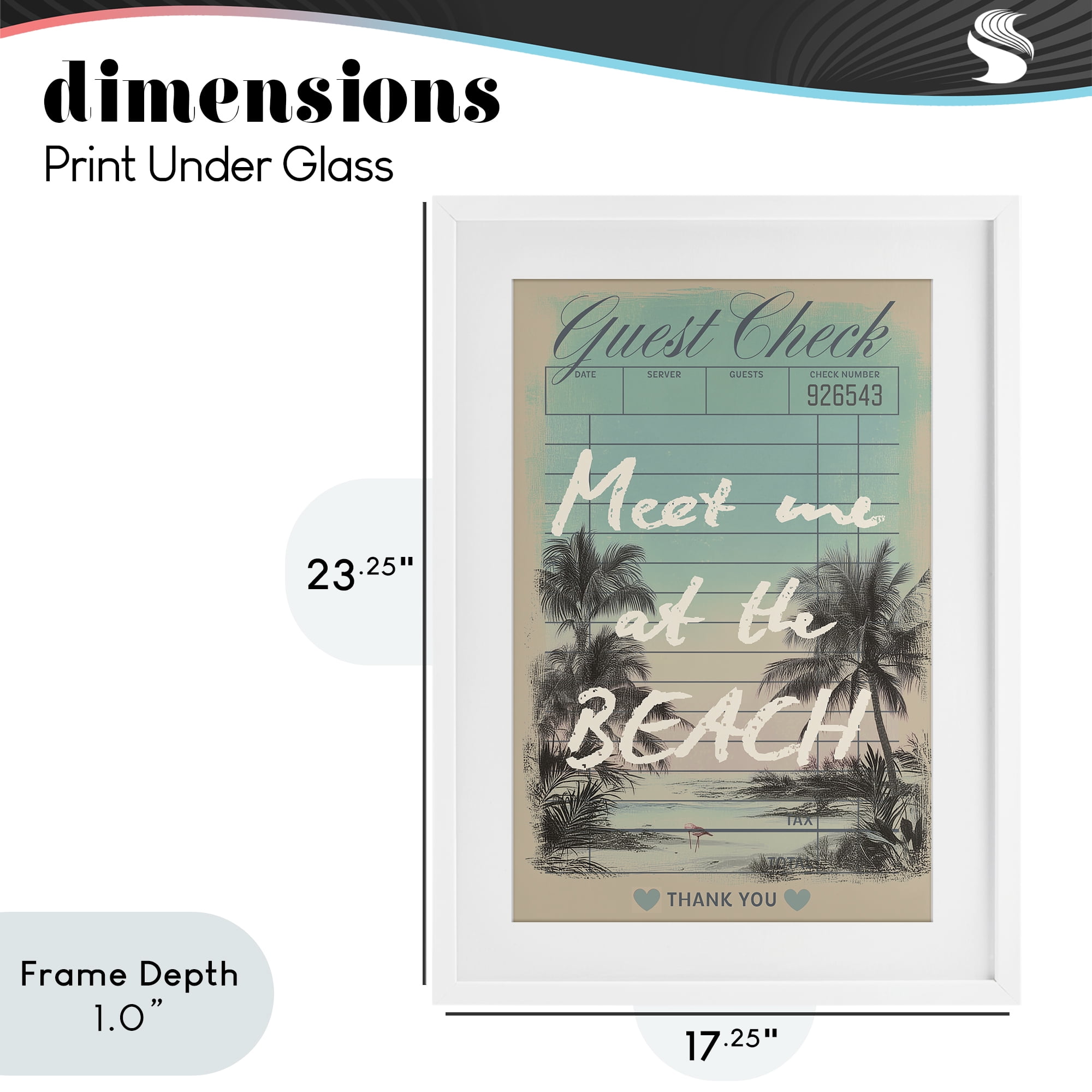 Stupell Industries Meet Me At Beach Check White Framed Print Under Glass, design by Annabelle Hall