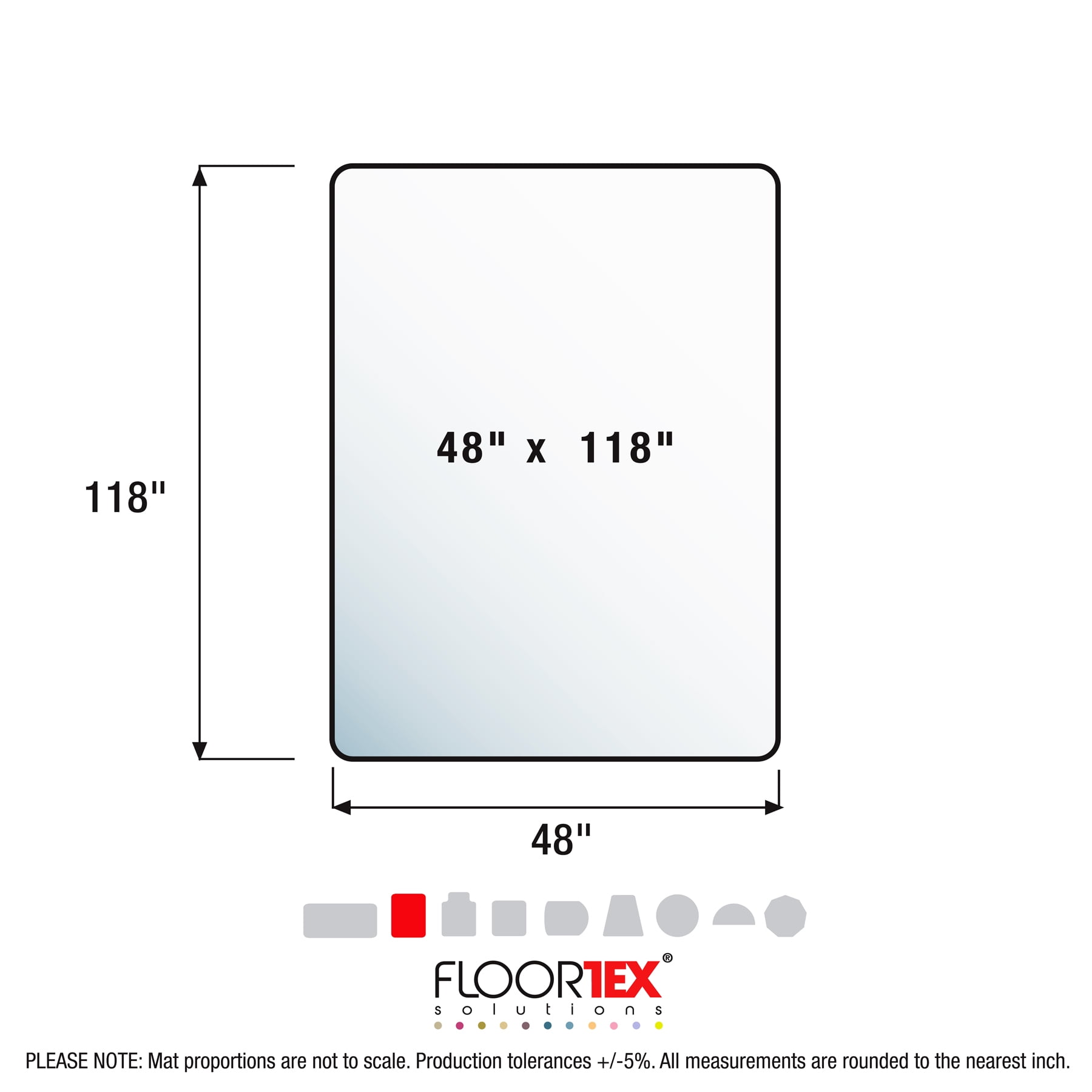 Floortex® Vinyl Rectangle Chair Mat Carpets up to 1/4