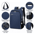 thumbnail image 2 of Mochila Porta Laptop con Puerto USB Unisex Azul, 2 of 3