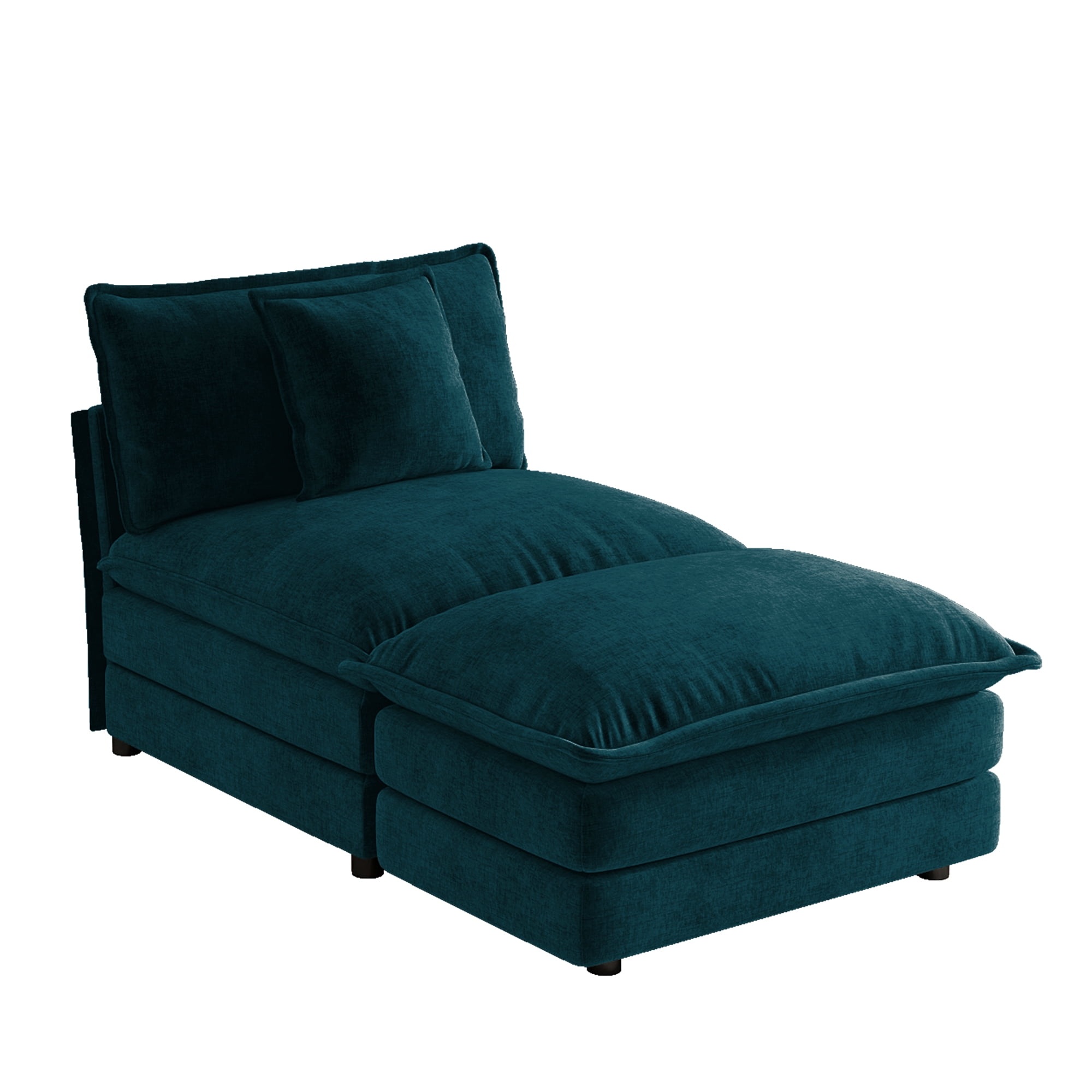 Sectional Sofas Blue Armless 1-Seat & Ottoman