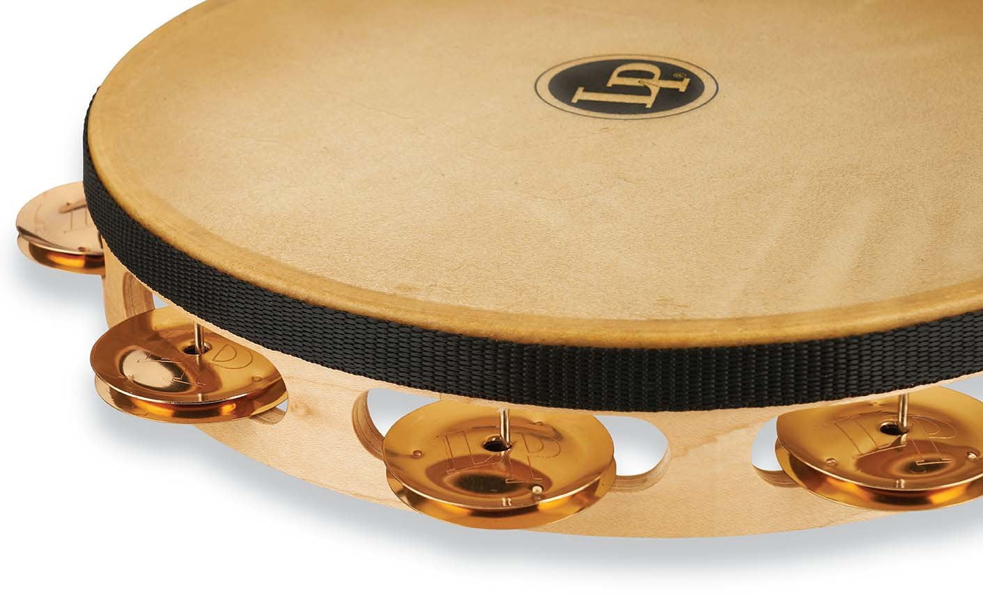Latin Percussion Pro 10 Single Row Headed Tambourine - Bronze - LP383-BZ