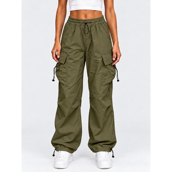 Ihhxva Cargo Pants for Women Fit Workwear Jogger with Large Pockets Adjustable Cuff Daily Wear Outdoor Activities XXS-2XL
