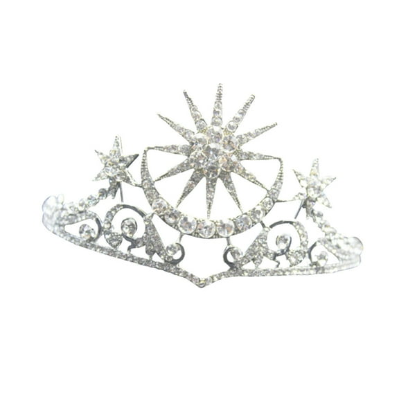 OFFIGAM Rhinestone Crown Silver Hair Accessories for Wedding and Party Decorations