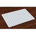 thumbnail image 1 of Ambesonne Geometric Place Mats Set of 4, Seigaiha Pattern, Standard Size, Cadet Blue White, 1 of 4