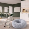 thumbnail image 1 of Cama De Donut Para Perros Y Gatos Cama de donut para perros y gatos de 23,62 pulgadas, camas cómodas y suaves para mascotas con fondo antideslizante, 1 of 8