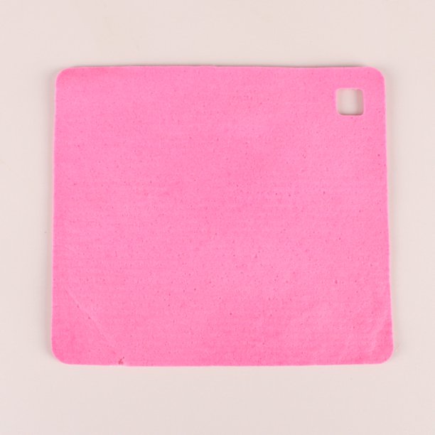 Xiao Hua Paño de algodón de pulpa de madera perforado cuadrado rosa de 6 piezas, paño de limpieza y descontaminación de cocina, paño de esponja de algodón de pulpa de madera absorbente, 20 * 18 cm