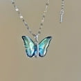 thumbnail image 2 of Coral Beauty- New Gradient Iridescent Butterfly Necklace for Women - Colorful Vintage Niche Design, Perfect Gift for Best Friends and Sisters, 2 of 10