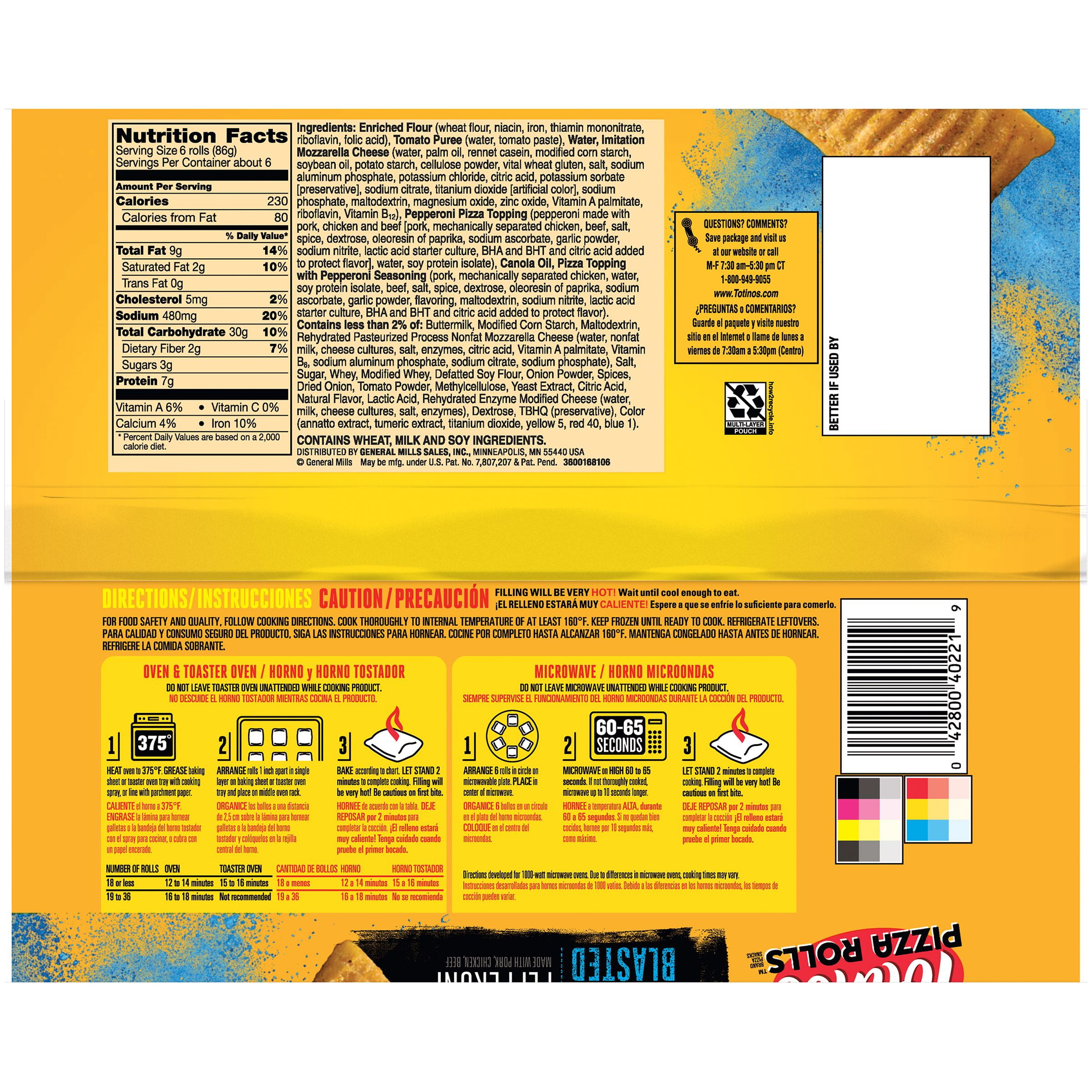 Pizza Roll Nutrition Label - 1stadenium