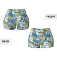 thumbnail image 3 of Sikiie Flower and Sail Boat Print Workout Shorts Women Scrunch Butt Gym Shorts Seamless High Waist Tummy Control Yoga Biker Athletic Shorts, 3 of 5