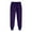Purple, variant on Light Weight Pants for Women Summer Drawstring High Waist Workout Clothes Loose Cuffed Hem Solid Color Breathable Plus Size Pants Fall Stylish for Weekend Outings L