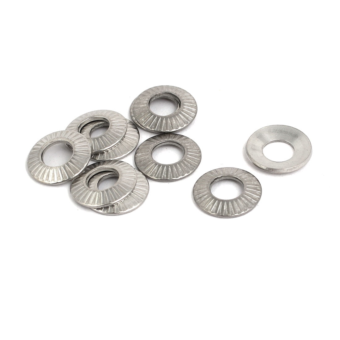 M6 304 Stainless Steel Wedge Locking Washer Silver Tone 10pcs Walmart