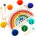 thumbnail image 3 of JUEGO DE PERLAS DE TABLERO DE CLAVIJAS DE MADERA, Identificación de color Educational Rainbow Clip Beads JUEG, 3 of 8