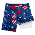 thumbnail image 4 of Gubotare 4th of July Boy Swim Trunk Boy's Summer Boho Print Drawstring High Waisted Beach Shorts with Pockets (Dark Blue,Size 5-6 Years), 4 of 4