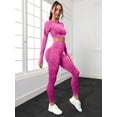 thumbnail image 2 of Conjuntos de entrenamiento de Yoga para mujer, mallas de cintura alta sin costuras, mallas deportivas, Top corto, conjuntos de ropa para correr, Fitness, 2 piezas, 2 of 5