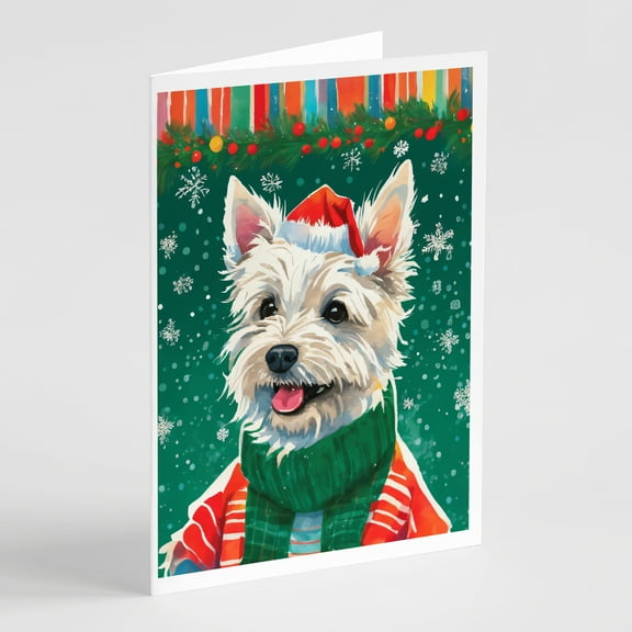Westie Christmas Greeting Cards Pack of 8 7 in x 5 in