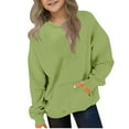 thumbnail image 2 of Kids Basic Crew Neck Pullover Toddler Kids Girls Boys Fashion Gradient Long Sleeve Crewneck Sweatshirt Pullover Top With Pocket 2-12Years, 2 of 7