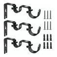 thumbnail image 1 of Soporte Set 3 Cortinero Para Pared Ajustable Gancho Doble negro, 1 of 5