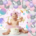 thumbnail image 3 of First Trip Around The Sun Birthday Party Decorations for Girls 1st Birthday Supplies First Trip Around The Sun Backdrop Space Pink Balloon Arch Kit for Space Themed Baby Shower Party Decor, 3 of 7