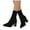 Black, variant on Women's Slip on Socks Dress Boots for Ladies Sexy Winter Fall Knit Pointed Toe Chunky High Heels Mid Calf Ankle Booties