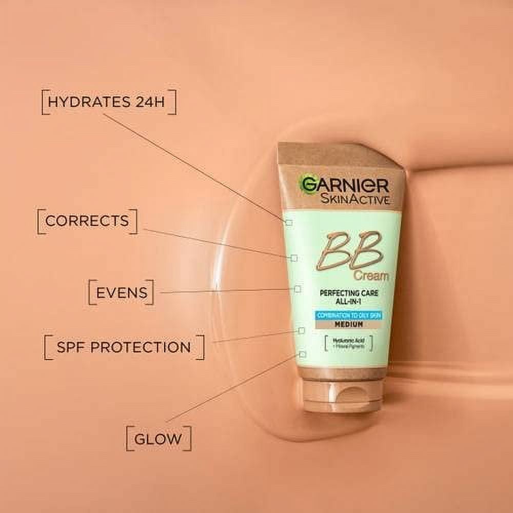 BB to Combination 50ml Garnier Cream, Medium Skin Naturals Hyaluronic Oily All-in-1 Skin Aloe